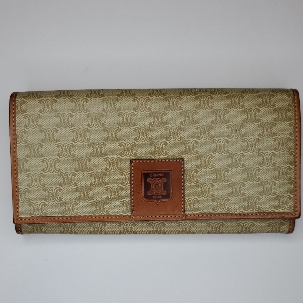 Celine Paris Beige and Brown Wallet